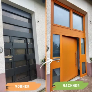 Ein Unterschied wie Tag und Nacht 😍

Das farbenfrohe neue Haustürelement bringt Eleganz und Modernität ins Haus und lässt den Eingangsbereich in neuem Glanz erstrahlen.

Das Haustürelement mit oben angeschlossenem Fensterelement ist außen in einem orangen NCS Ton und innen in RAL 9016 weiß lackiert.

#schreinereimüller #schemmerhofen #haustüre #haustüren #haustürenliebe #orange #möbel #küche #dachschrägenschrank #ankleide #badmöbel #kinderzimmermöbel #schlafzimmermöbel #kleiderschrank #einrichtungsideen #einrichtungsidee #einrichtungsplanung #hauseinrichtung #einrichtungstrends #einrichtungskonzepte #einrichtungsgestaltung #Kleiderschrankideen #wohnideen #eigenfertigung #ausliebezumholz